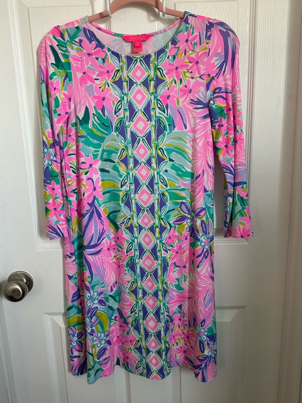 Lilly Pulitzer Pink Green Blue Floral Shift Dress